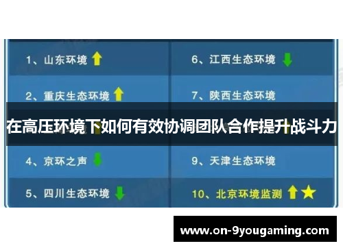 在高压环境下如何有效协调团队合作提升战斗力