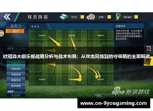 欧冠各大俱乐部战略分析与战术布局：从攻击风格到防守策略的全面解读